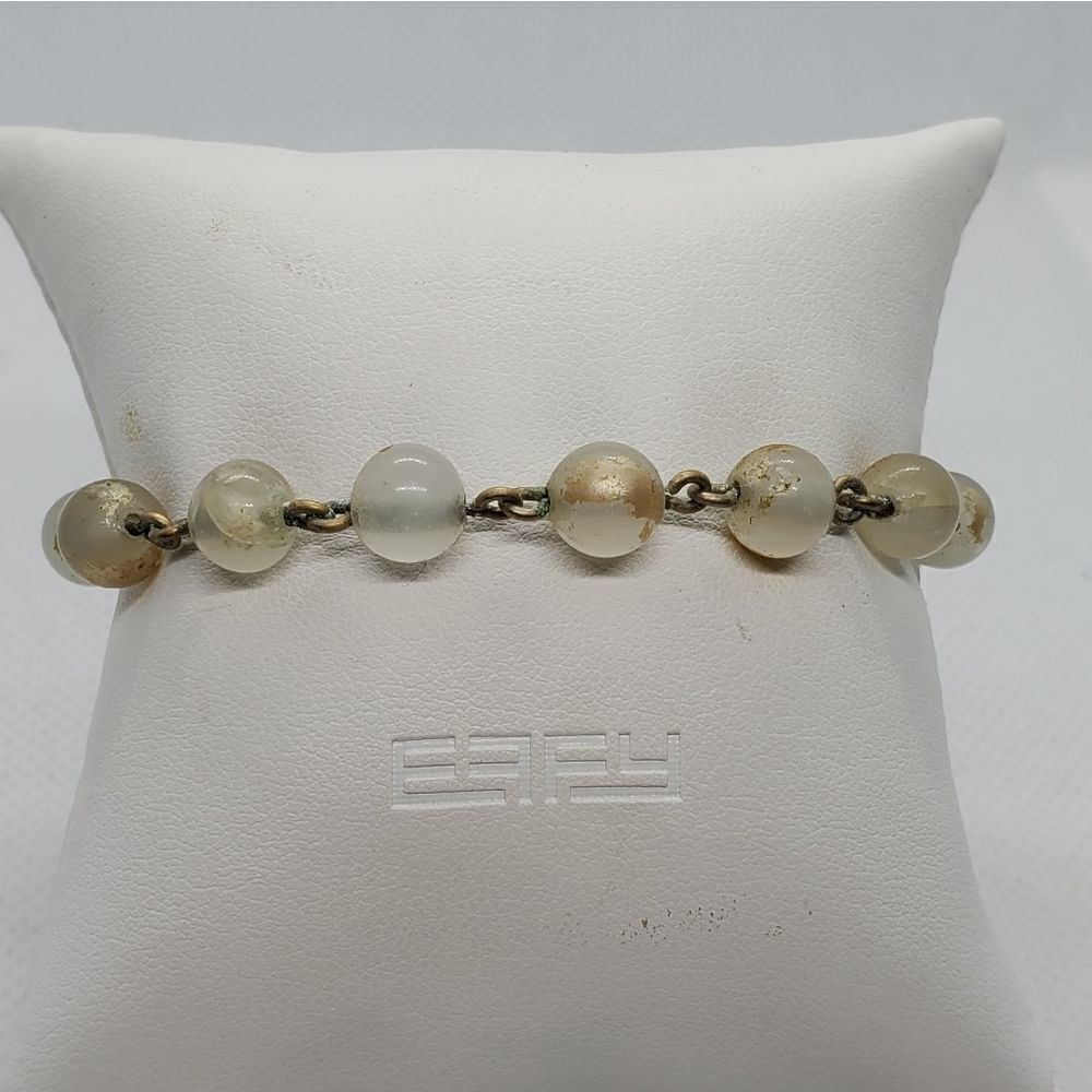 Vintage Silver Tone & Glass Bead Bracelet